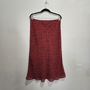 Vtg Floral Red Women's Skirt